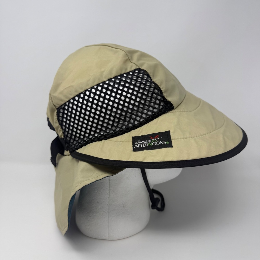 Sunday Afternoons Adventure Hat Tan Blue Mesh Sun Protection Hiking Cap Medium